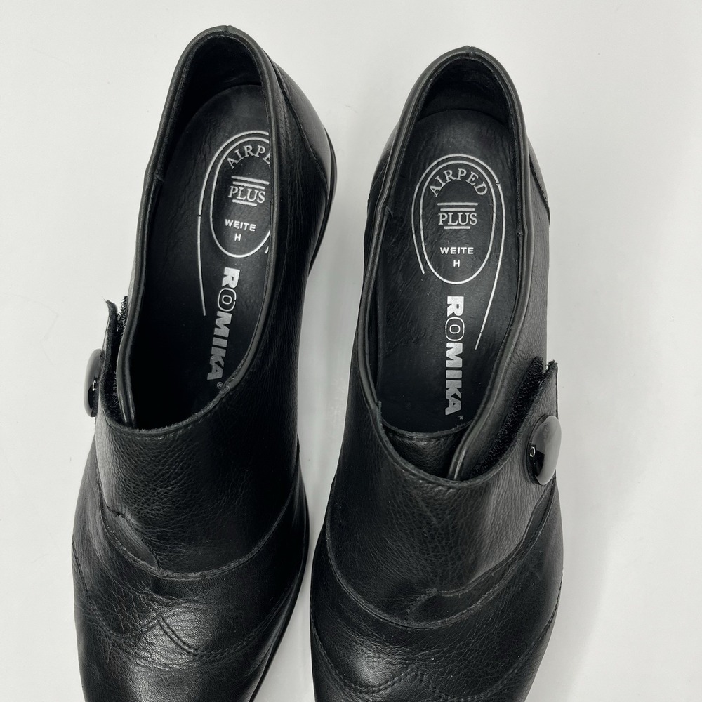 Romika Women's Loafer Black Leather 8 / 8.5 Casual Comfort Cushioned Arch Shoes - Picture 13 of 15